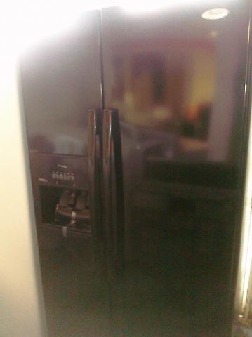 (9) Whirlpool ED5LVAXWB 24.4 CuFt Side-By-Side Refrigerator, Smooth Black