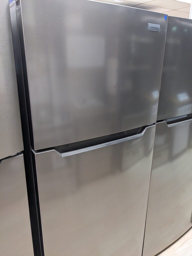 (9) Frigidaire 17.6 CuFt 28 x 67 Refrigerator w/ Pocket Handles, Stainless Steel
