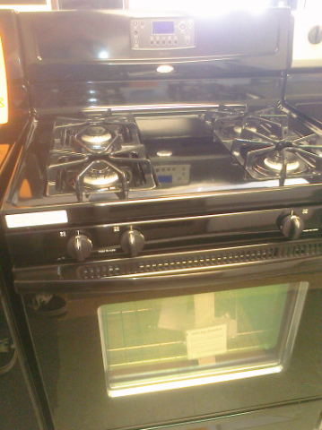 (9) Whirlpool WFG361LVB 30″ Freestanding Gas Range, Black