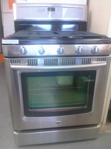 (9) Maytag MGR8772WS 30″ 5-Burner Free-Standing Self-Clean Gas Range w/ Convection, Stainless Steel