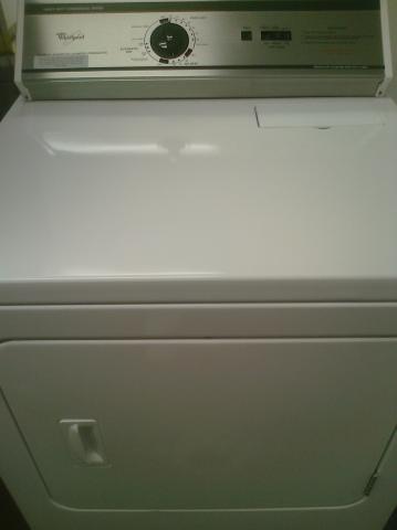 (9) GCEM2990TQ Whirlpool Heavy Duty Electric Commercial Dryer w/o Coin Slot, White