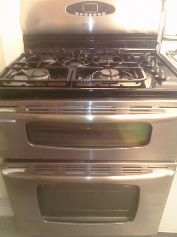 (9) Maytag MGR6775BDS Gemini Free-Standing Five-Burner, Self-Clean Double-Oven Gas Range, Stainless Stel