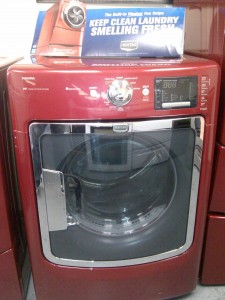 (9) Maytag MGD6000XR Front-Load Gas Dryer, Red