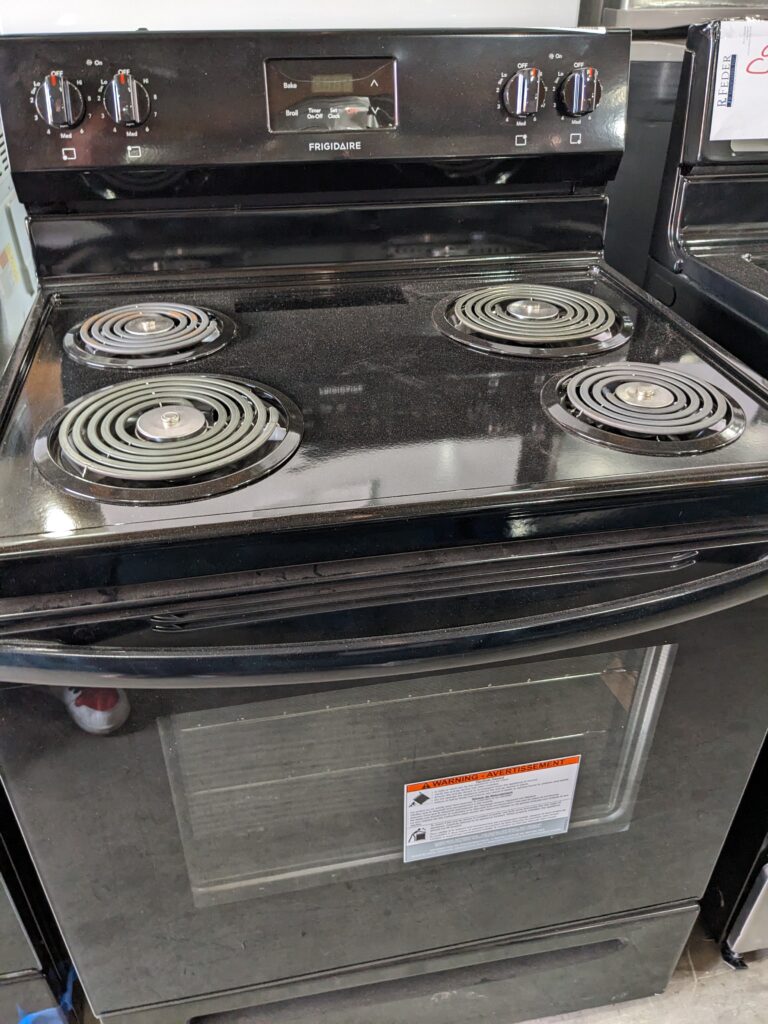 (9) Frigidaire 30″ Free-Standing Electric Range, Black